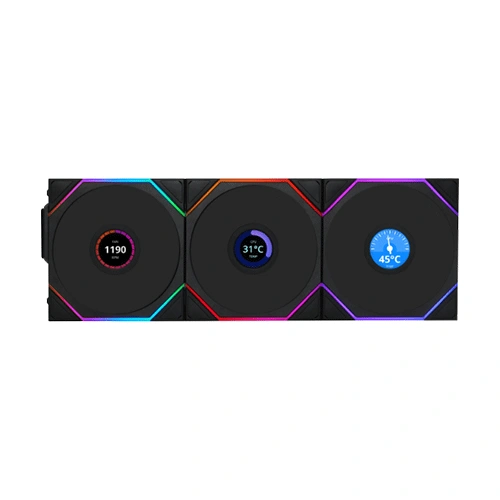 Lian Li UNI Fan TL Wireless LCD ARGB 120mm Cabinet Fan, Triple Pack
